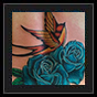 Bird and Rose cover up tattoo design